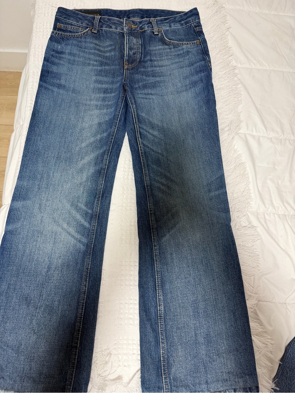 Zara Men's Bootcut Jeans in Blue Wash